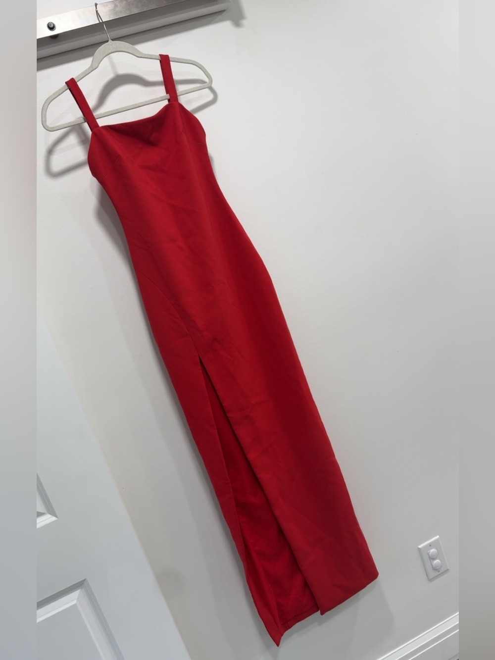 Likely Red Slip Maxi Dress with Front Slit